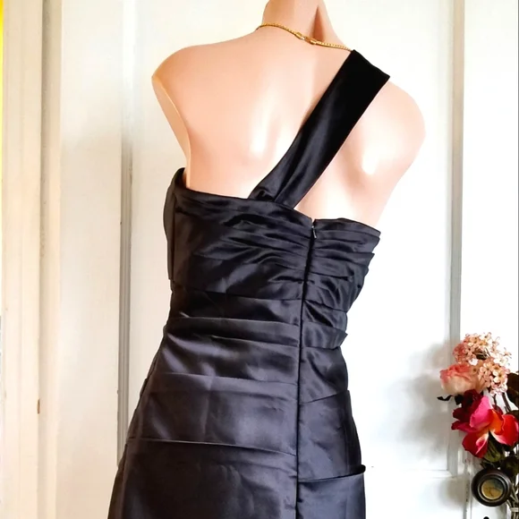 Bill Levkoff formal satin dress black size 10 - Picture 7 of 14